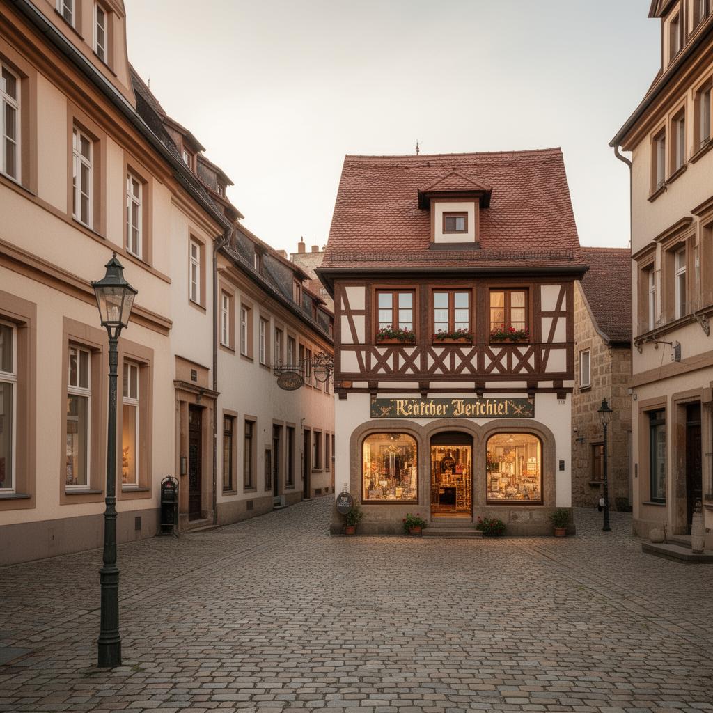 Historische Häuserzeile in einer sächsischen Kleinstadt